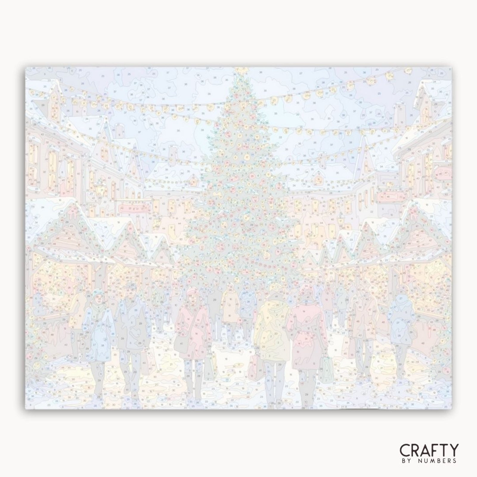 The Christmas Market Glow paint by numbers artwork