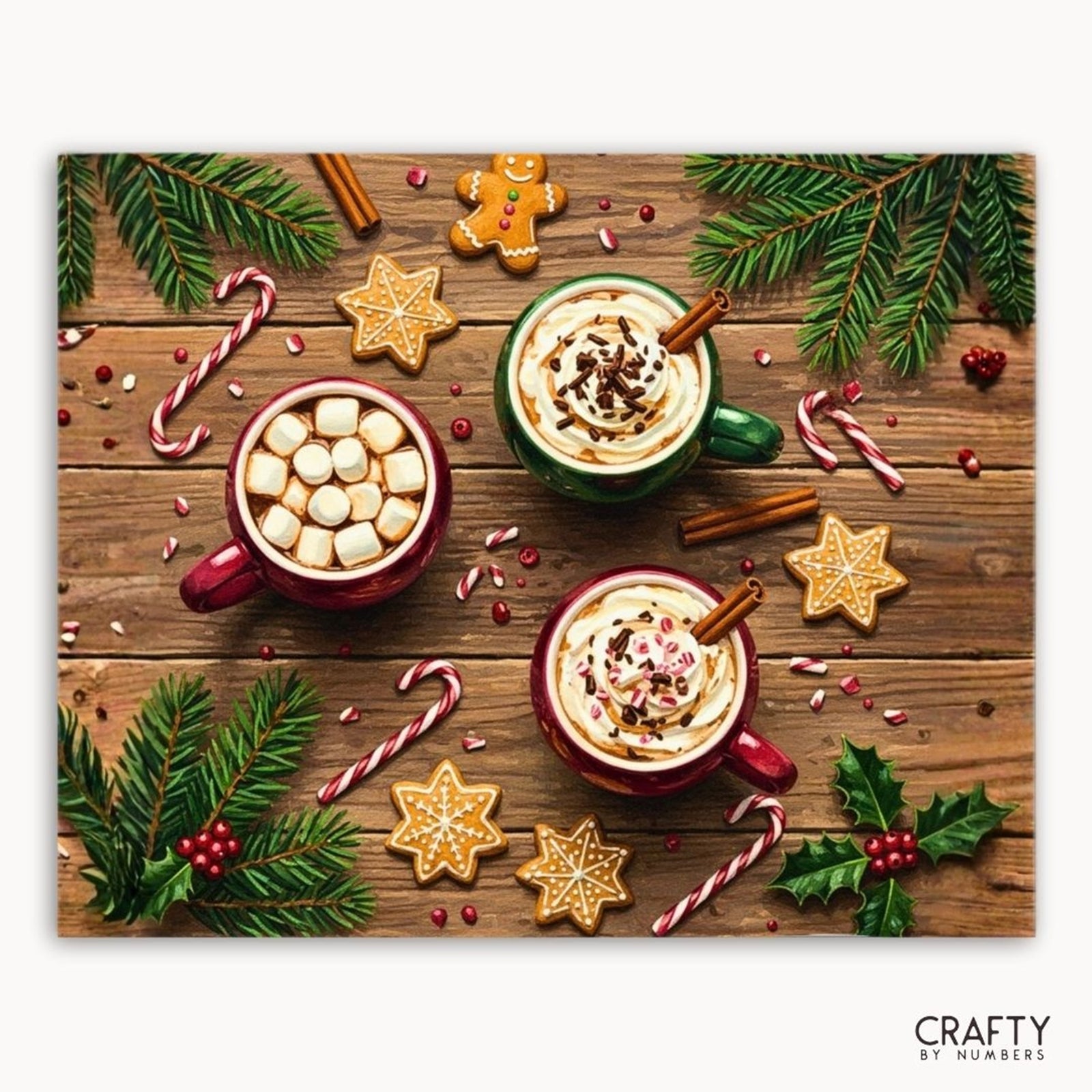 Cup of Christmas paint by numbers artwork