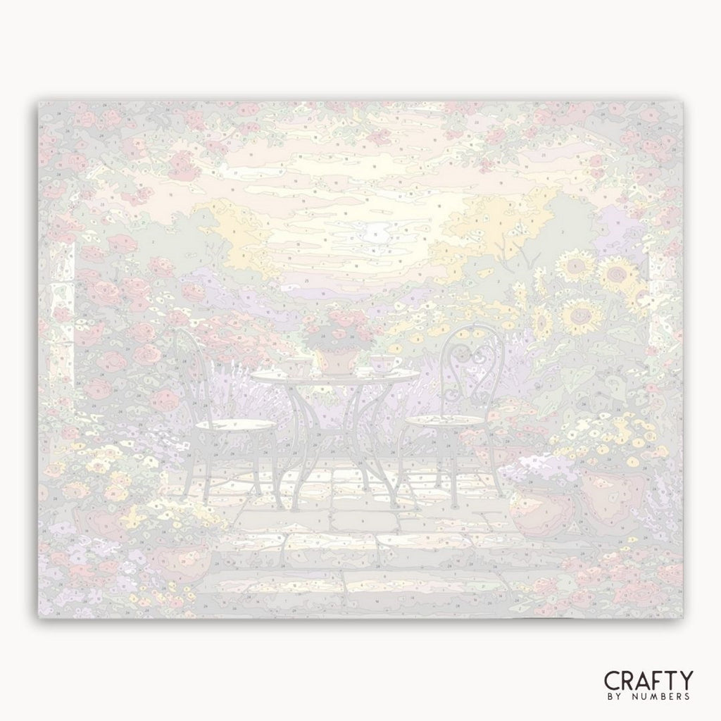 Numbered canvas preview for Sunset Garden Retreat.