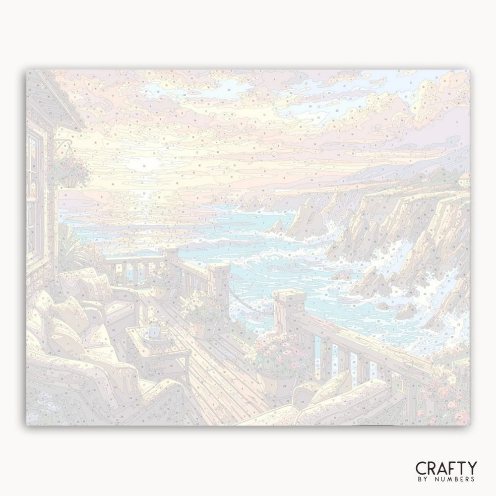 Iridescent foil sheet with a landscape design, featuring the brand 'Crafty by Numbers'.