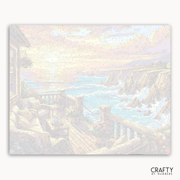 Iridescent foil sheet with a landscape design, featuring the brand 'Crafty by Numbers'.