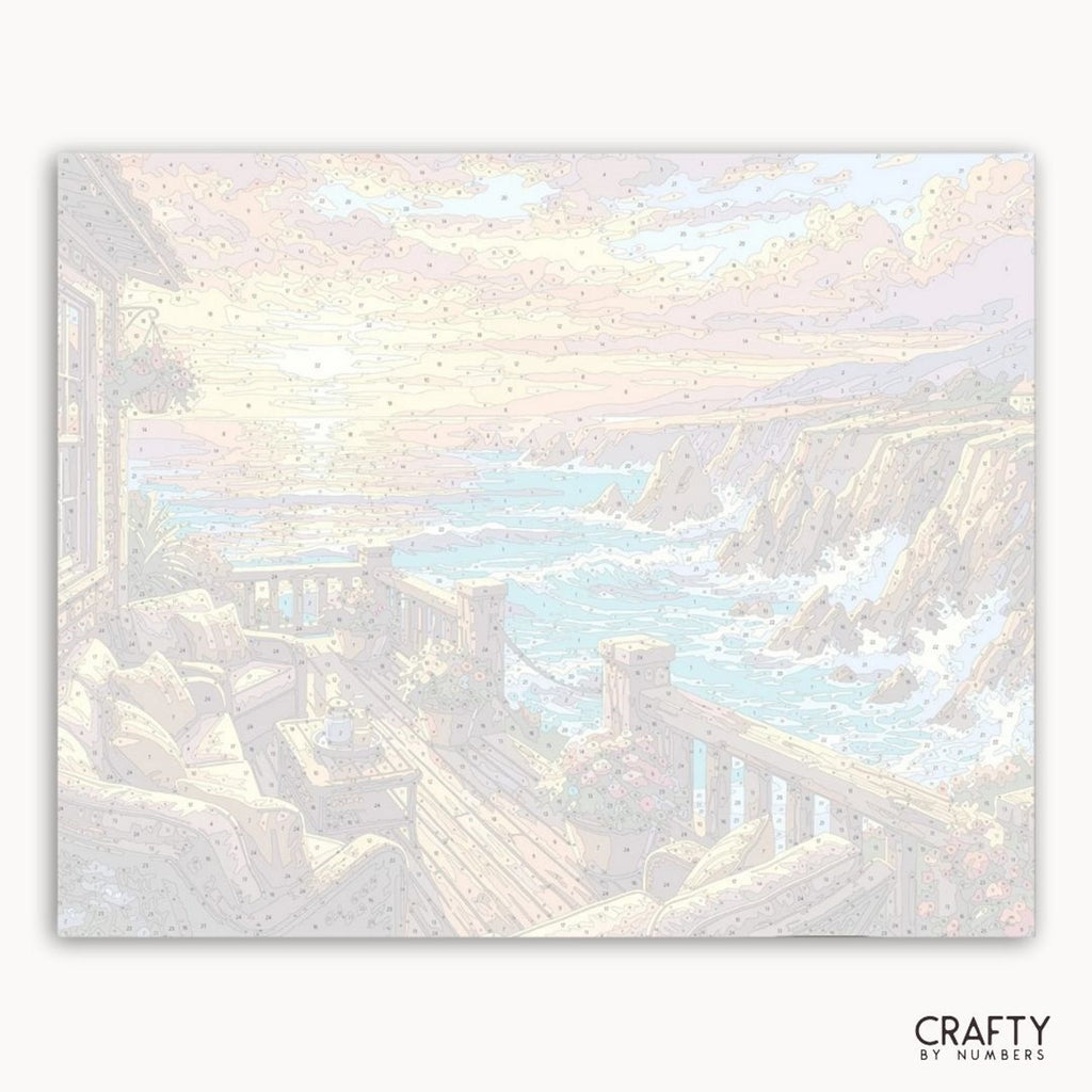 Iridescent foil sheet with a landscape design, featuring the brand 'Crafty by Numbers'.