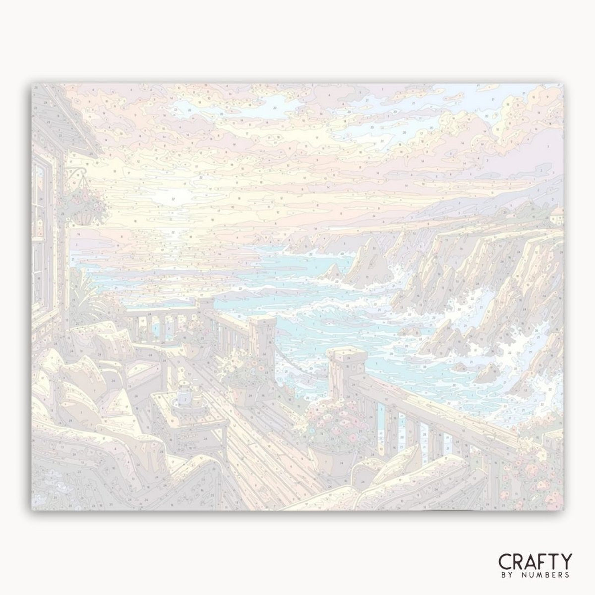 Iridescent foil sheet with a landscape design, featuring the brand 'Crafty by Numbers'.