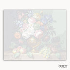 Floral design on a light gray background with 'Crafty by Numbers' branding.