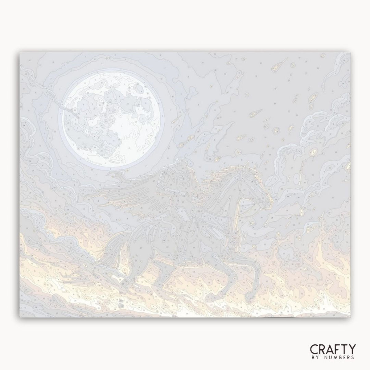 Papier à motif marbré avec des accents dorés sur fond blanc, marqué « Crafty by Numbers ».