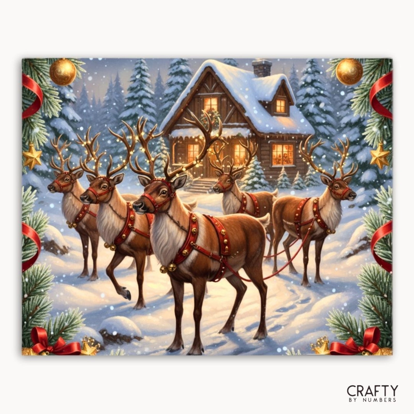 The Jingle Team paint by numbers artwork