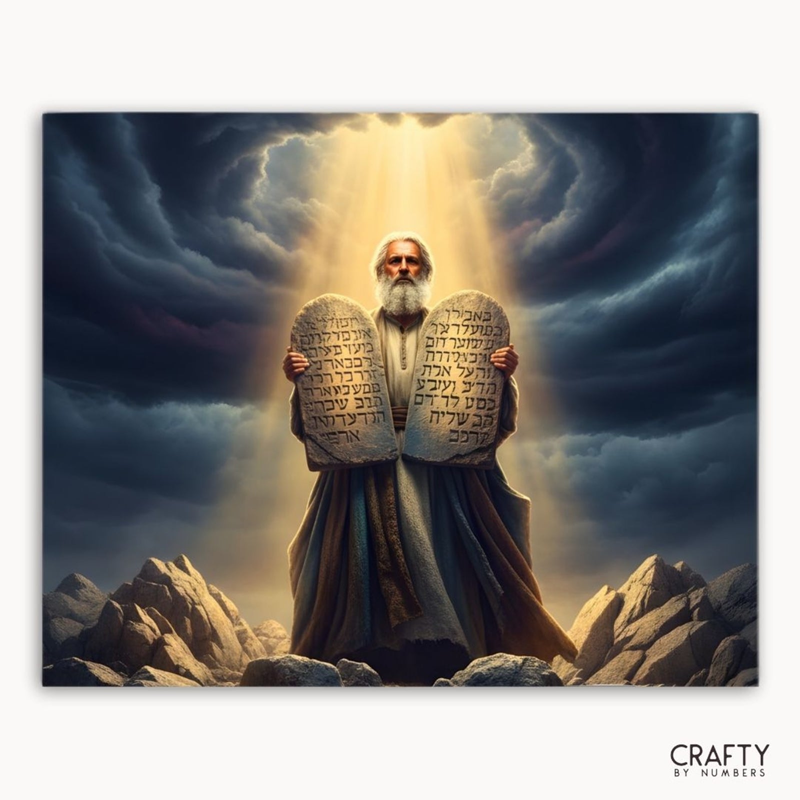 Moses and the Ten Commandments paint by numbers artwork