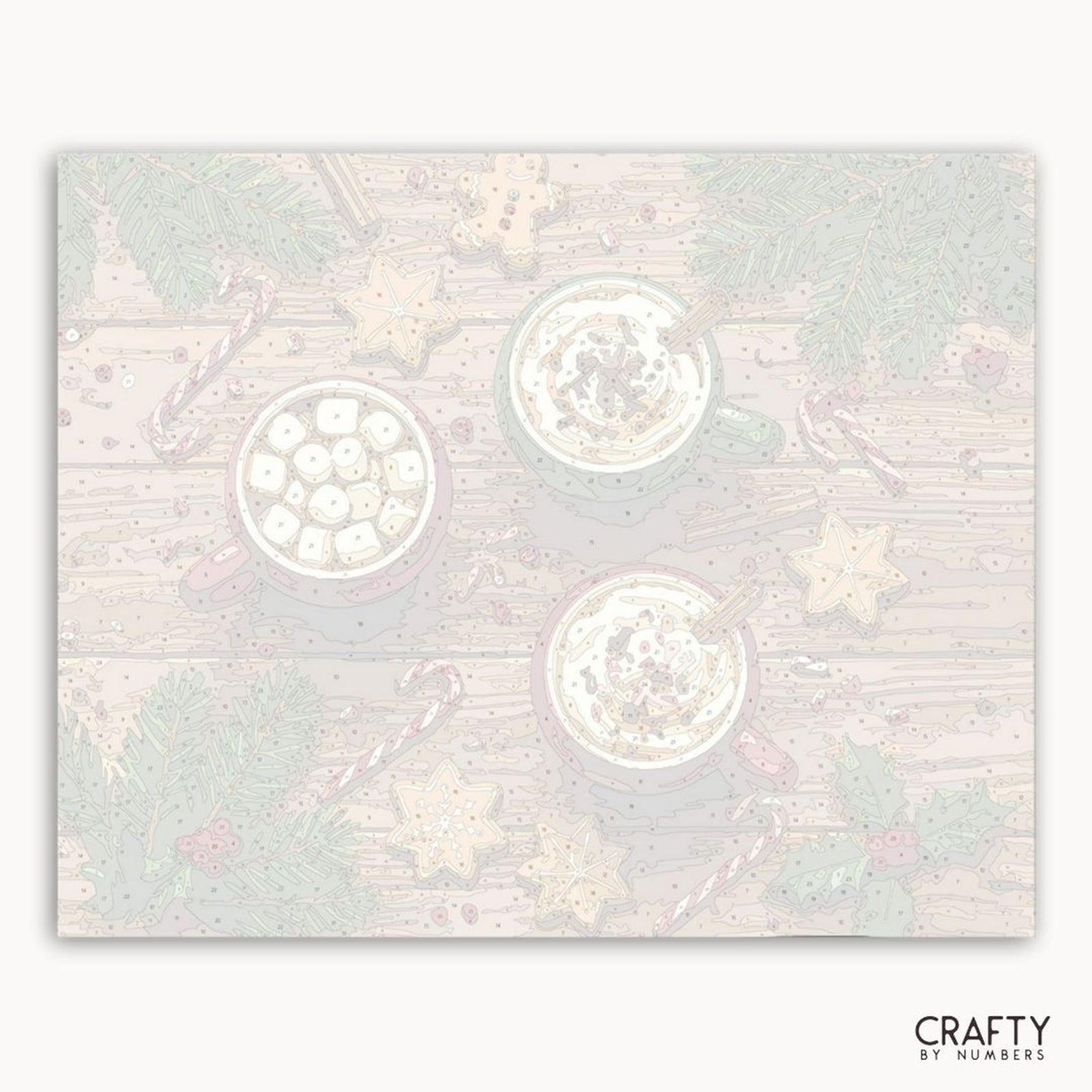 Cup of Christmas paint by numbers artwork
