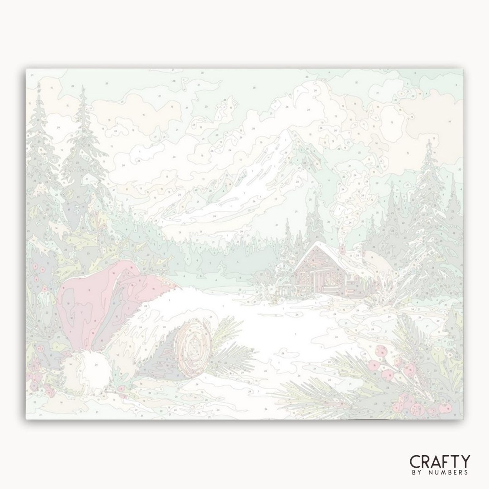 Cabin of Christmas Eve paint by numbers artwork