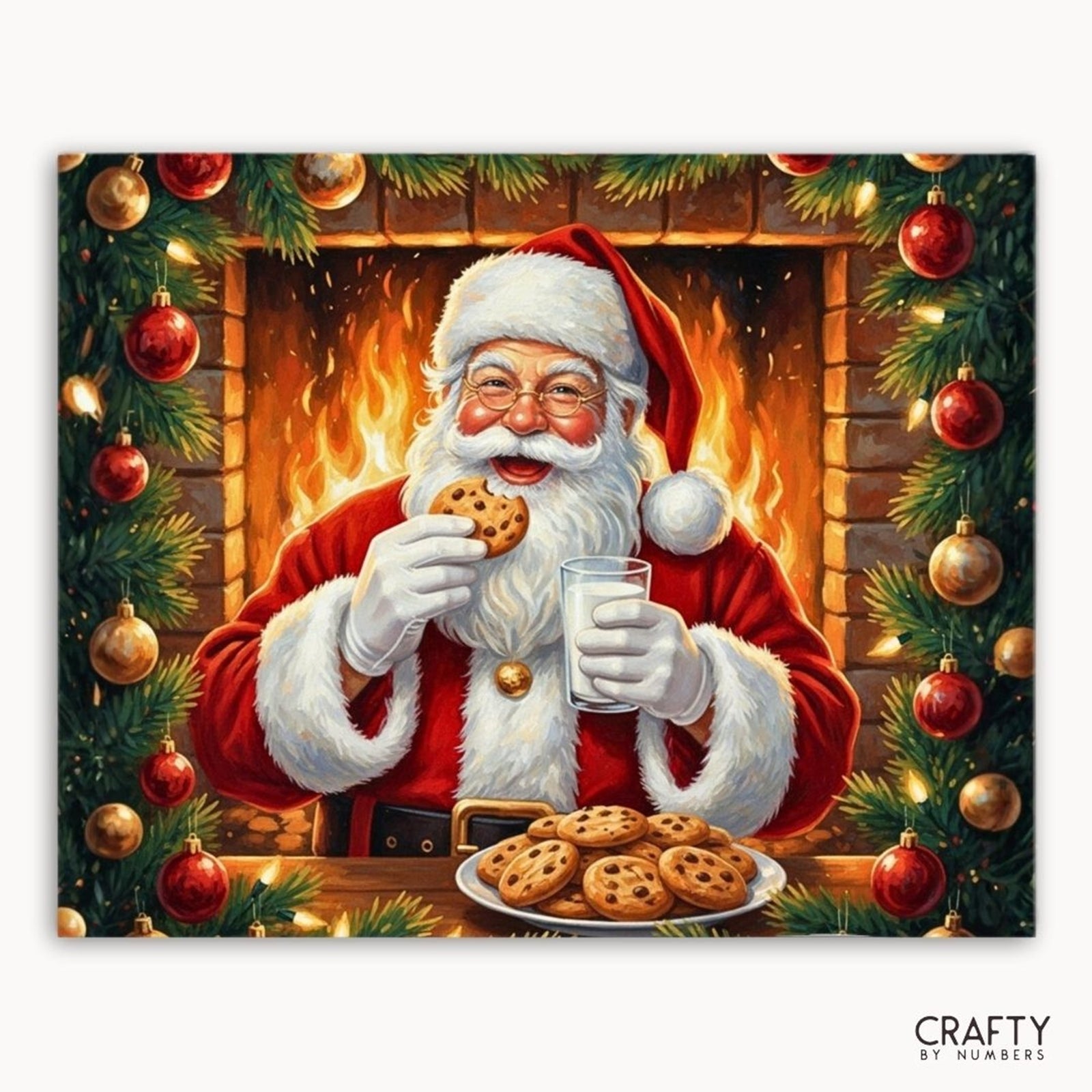 Santa’s Snack Break paint by numbers artwork