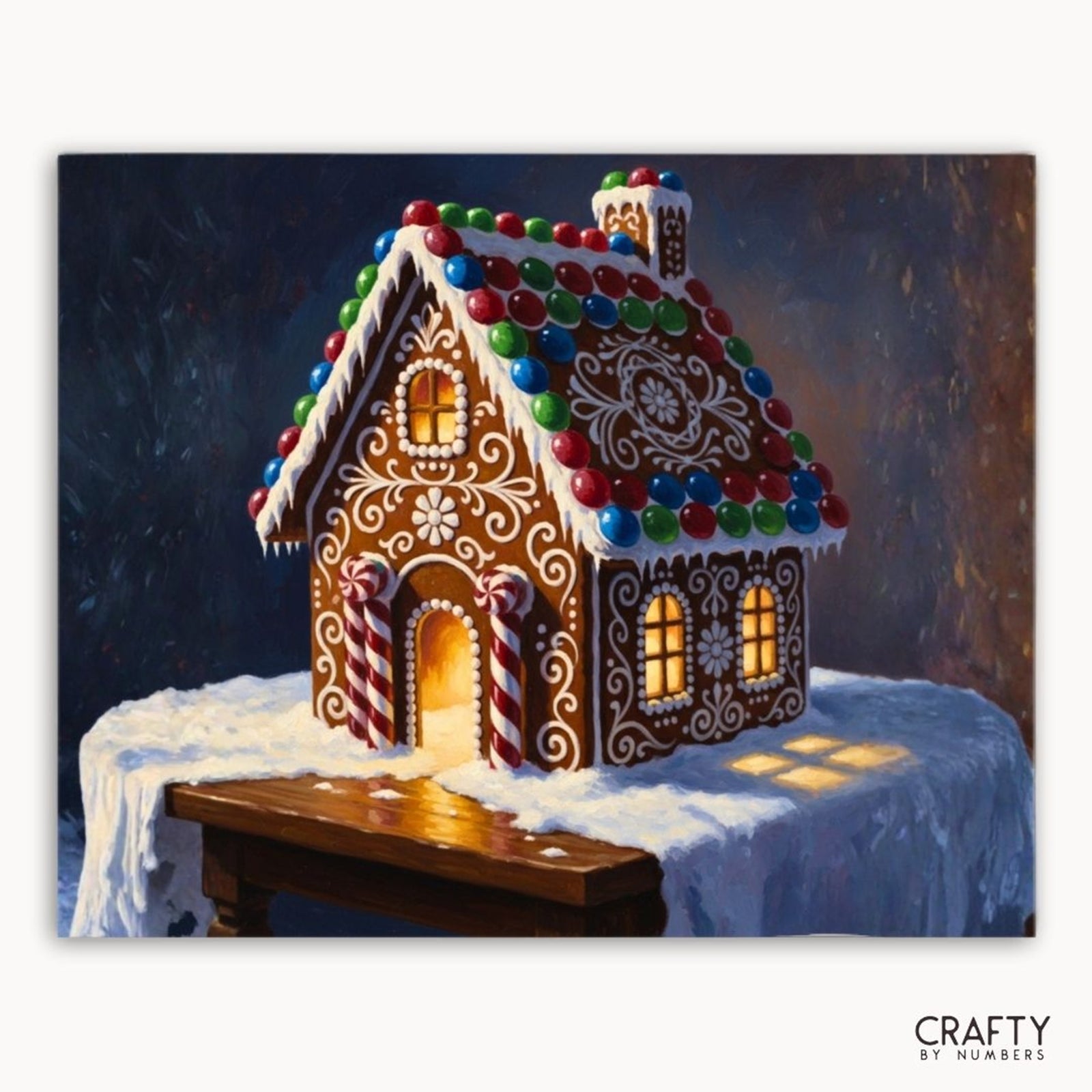 Frosted Whimsy House paint by numbers artwork