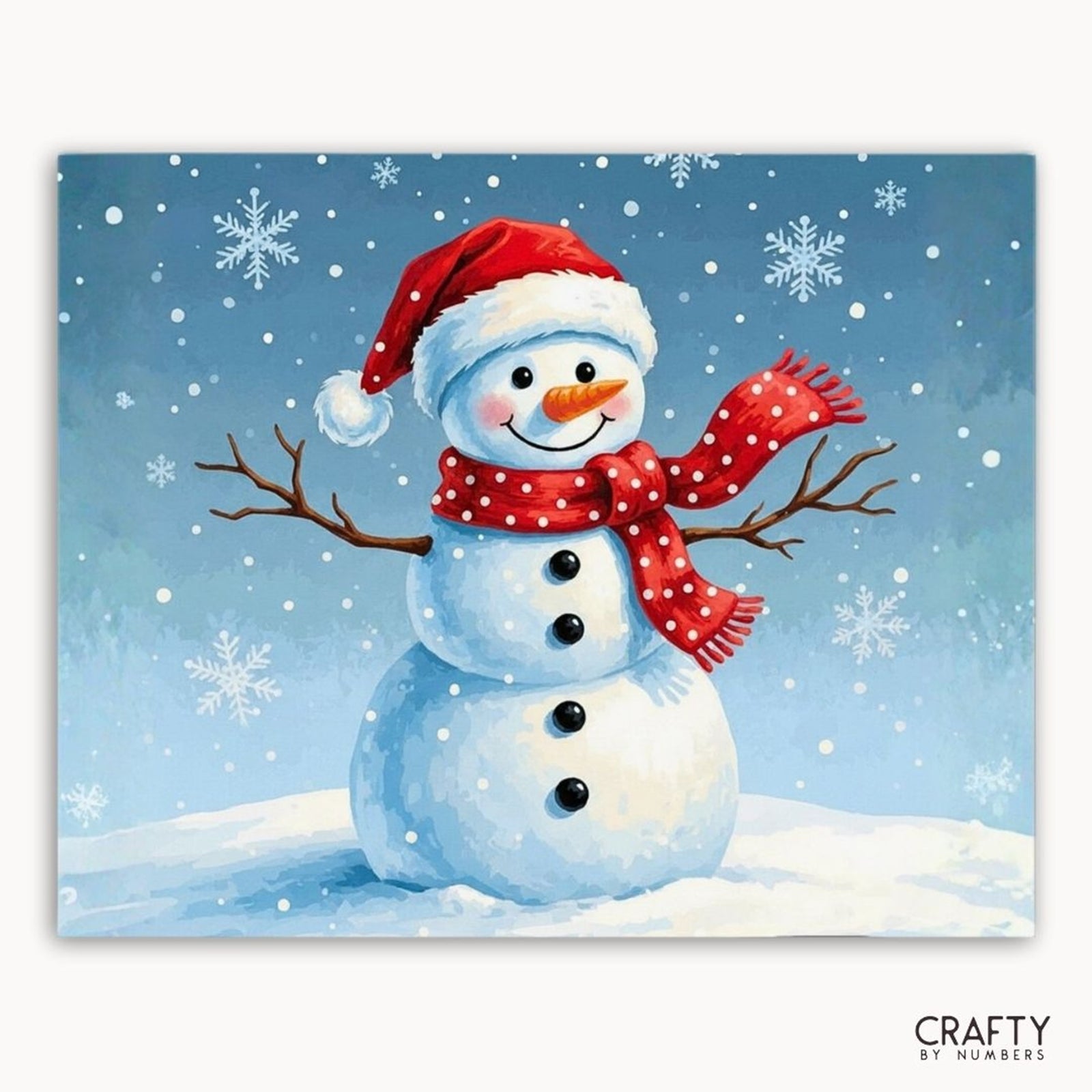 Snowman Smiles paint by numbers artwork