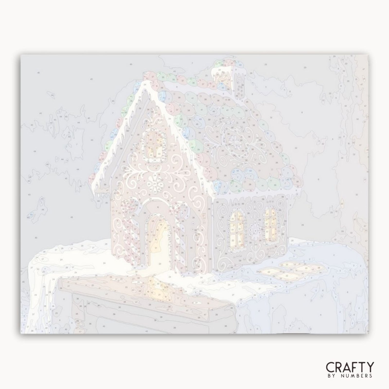Frosted Whimsy House paint by numbers artwork