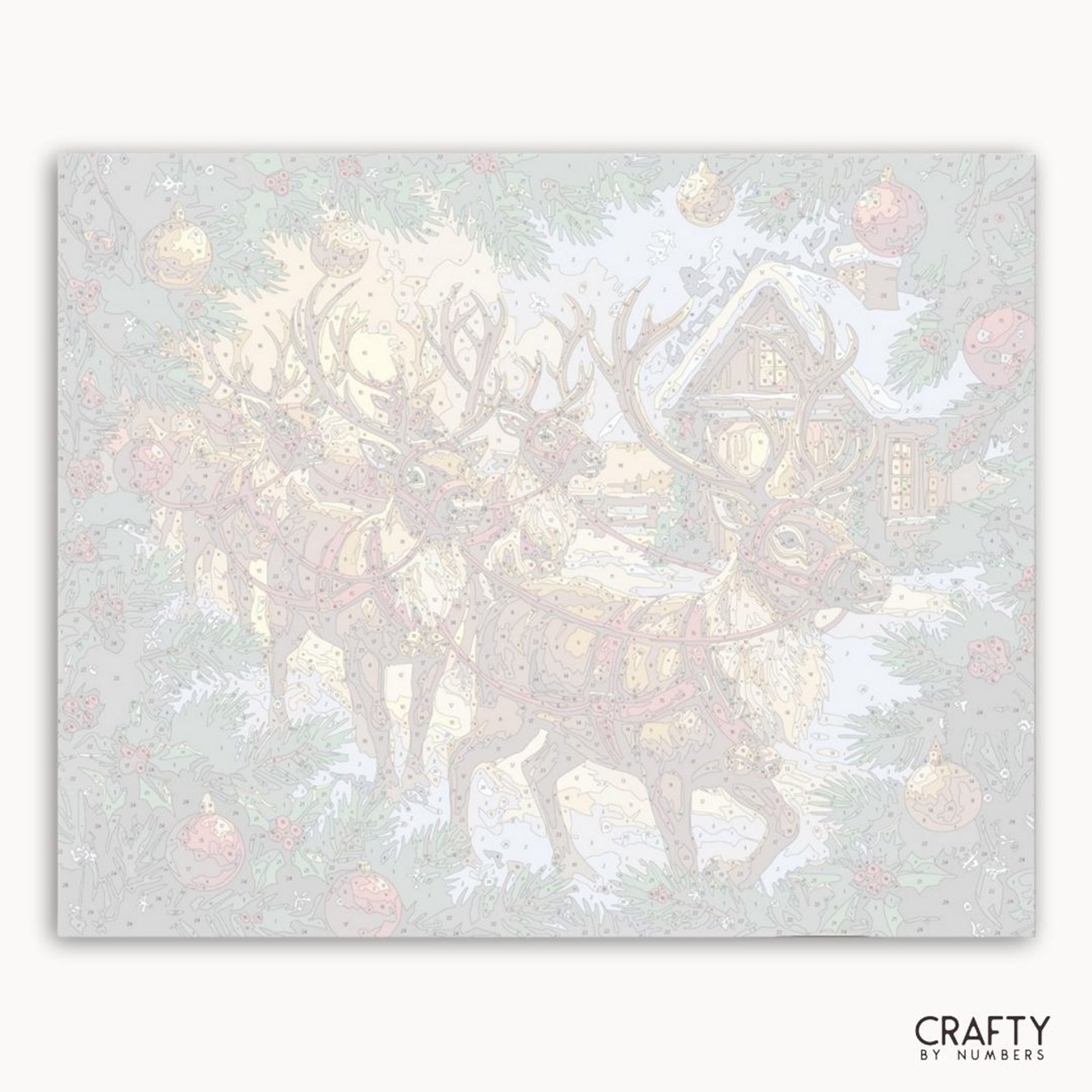 Hooves Before Christmas paint by numbers artwork
