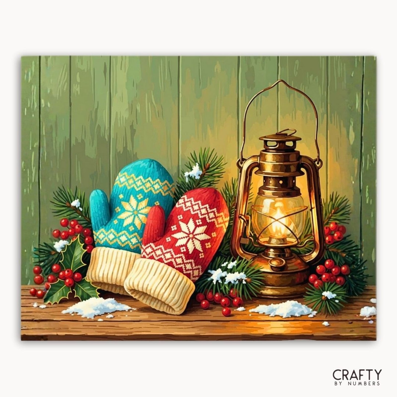 Warmth in the Pines paint by numbers artwork