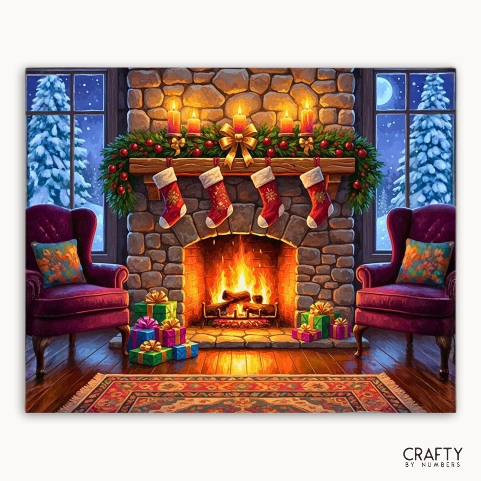 The Night Before Cheer paint by numbers artwork
