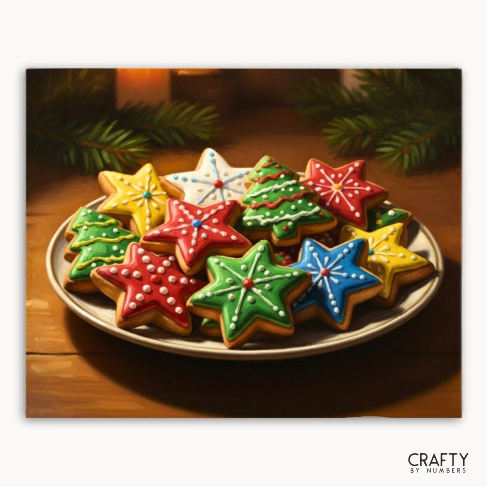 Sweet Stars & Trees paint by numbers artwork