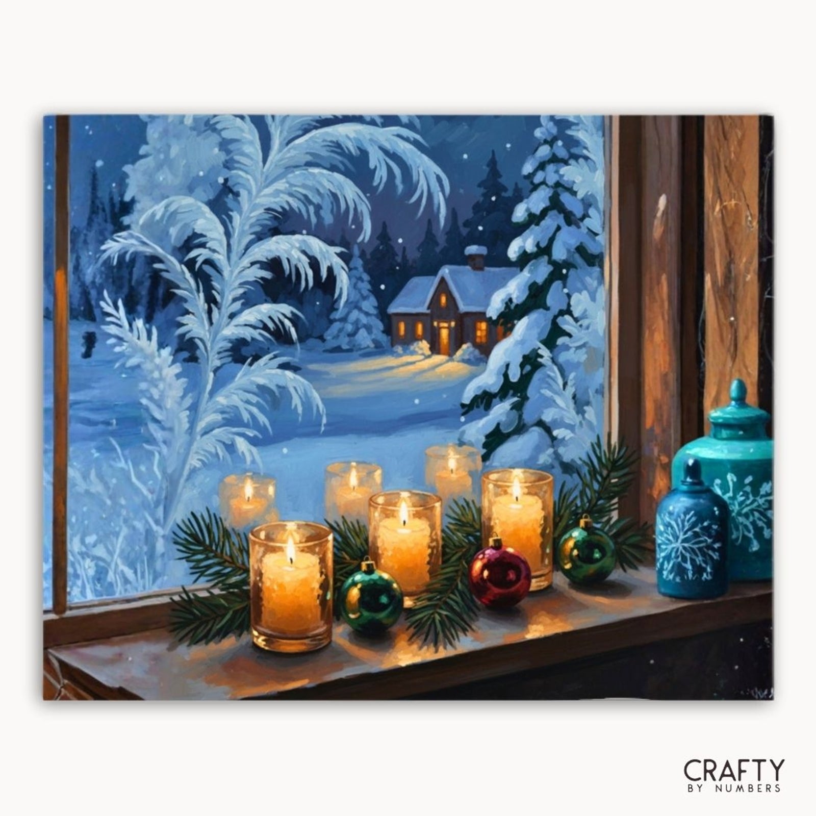 Through the Winter Glass paint by numbers artwork