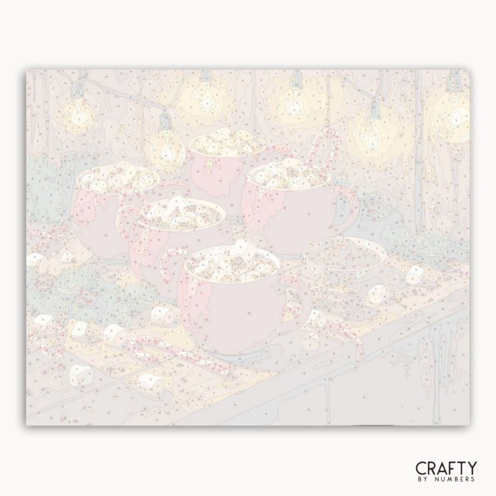 Marshmallow Merriment paint by numbers artwork