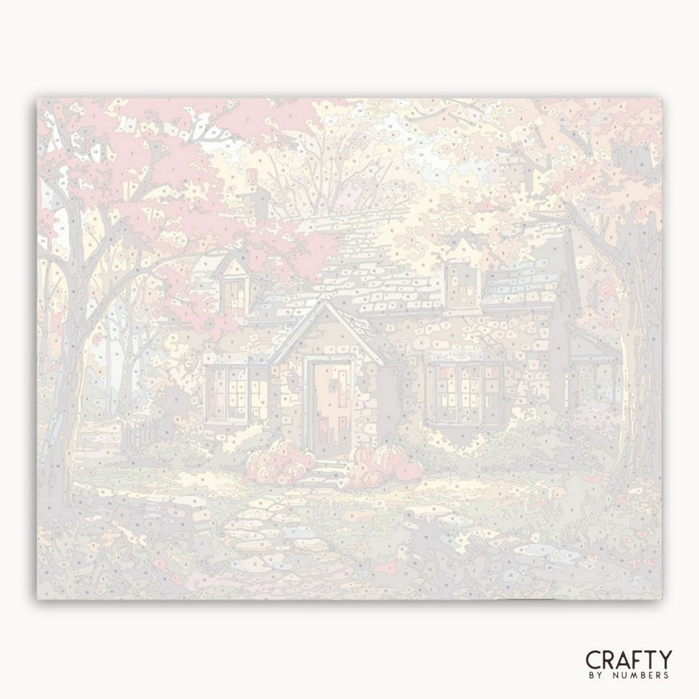 Iridescent paper with a house and tree design, featuring the brand 'Crafty by Numbers'.