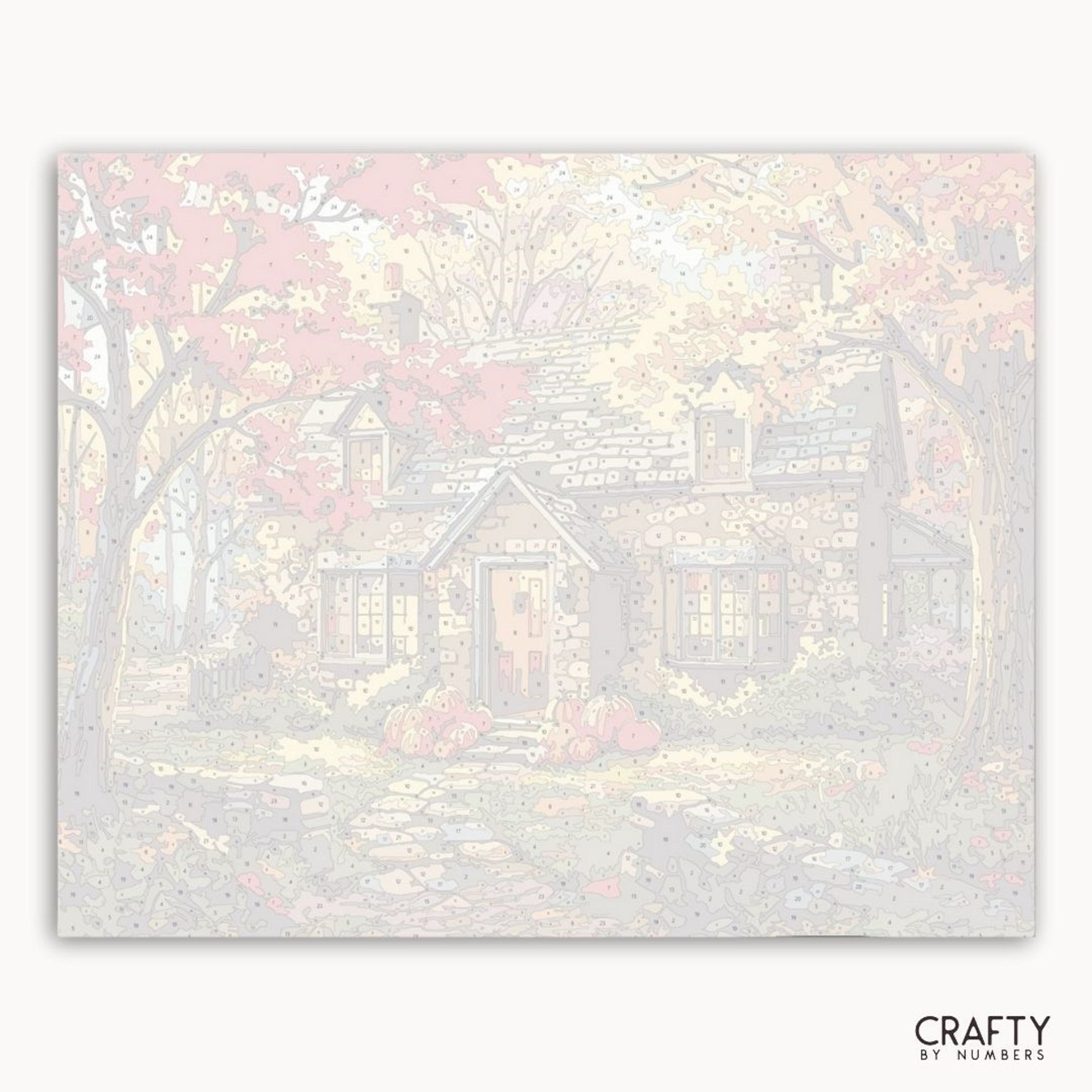 Iridescent paper with a house and tree design, featuring the brand 'Crafty by Numbers'.