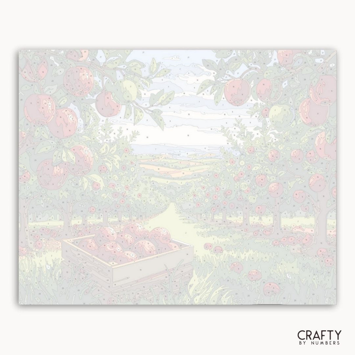 Papier irisé avec motif pomme et marquage « Crafty by Numbers »