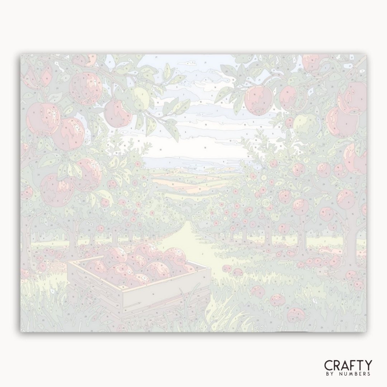 Papier irisé avec motif pomme et marquage « Crafty by Numbers »