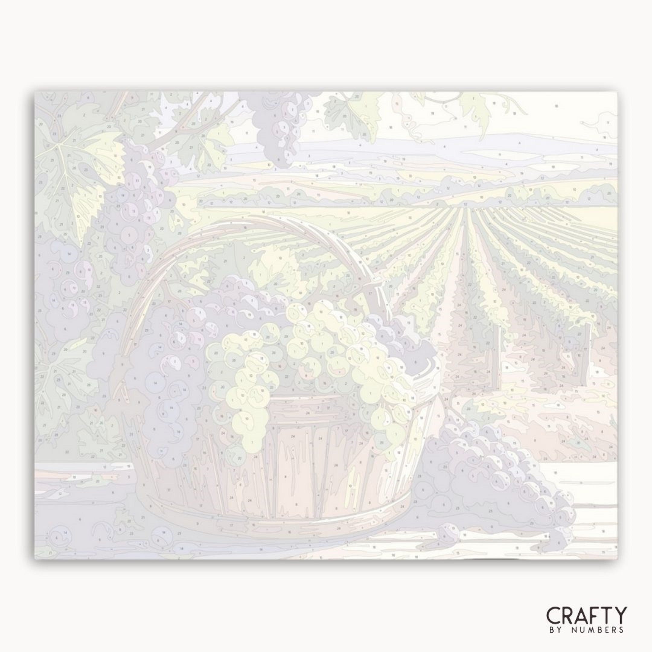 Holographic sheet with a basket design on a white background, branded 'Crafty by Numbers'.