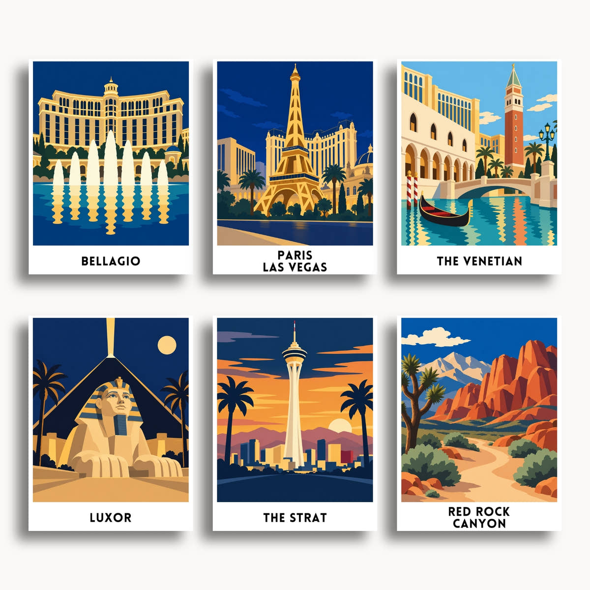 Las Vegas travel poster mini paint by numbers collection