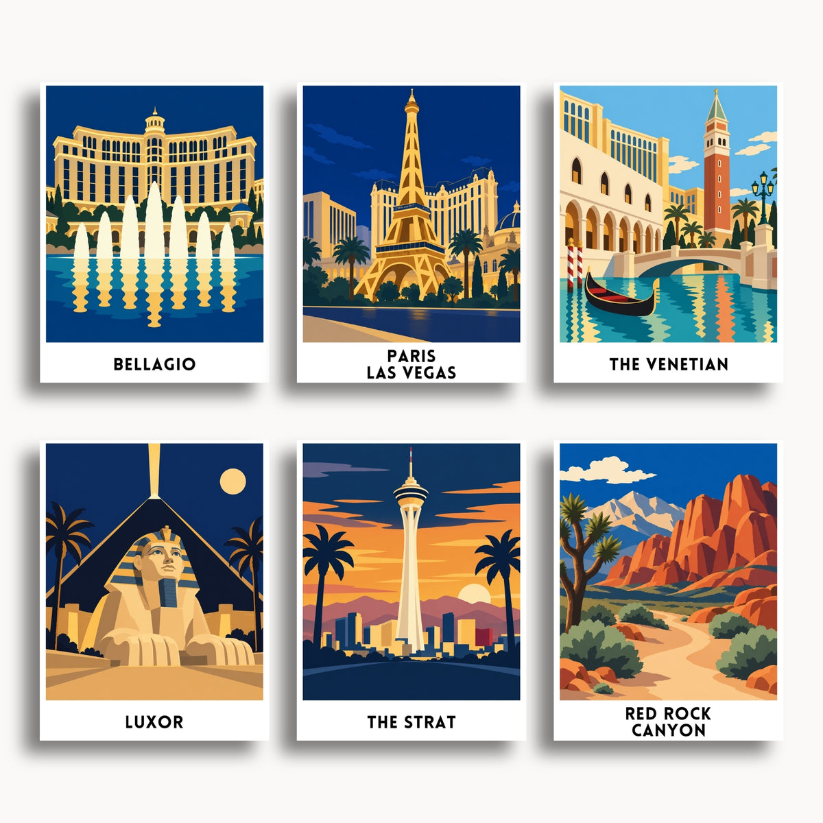 Las Vegas travel poster mini paint by numbers collection