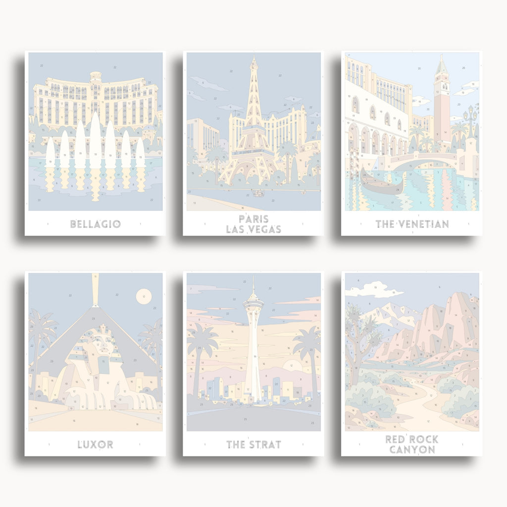 Las Vegas travel poster mini paint by numbers collection