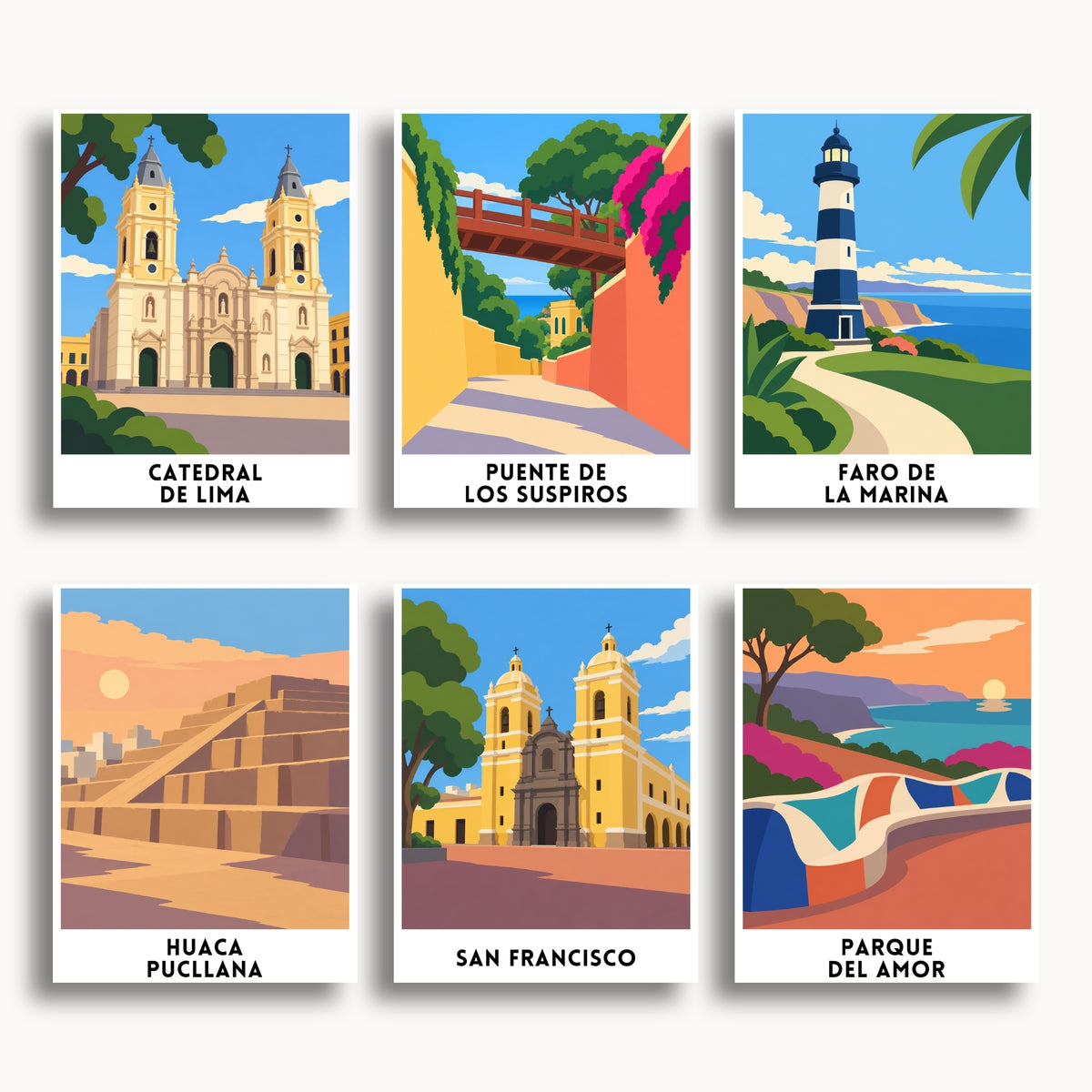 Lima travel poster mini paint by numbers collection