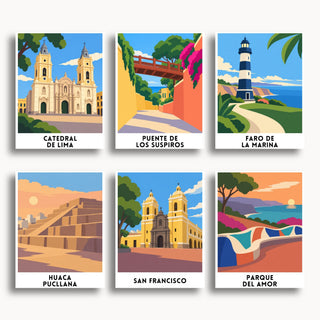 Lima travel poster mini paint by numbers collection