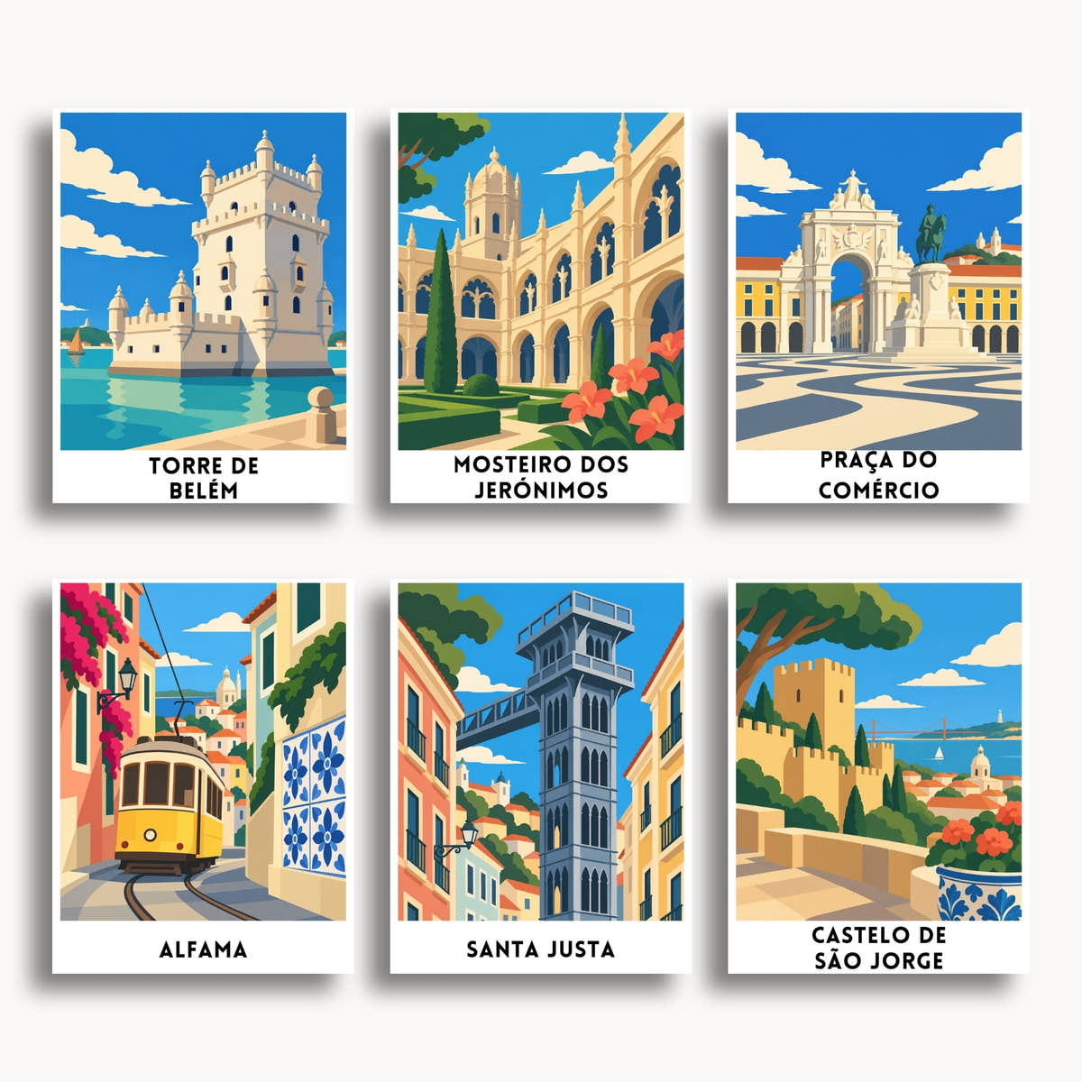 Lisbon travel poster mini paint by numbers collection