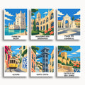 Lisbon travel poster mini paint by numbers collection
