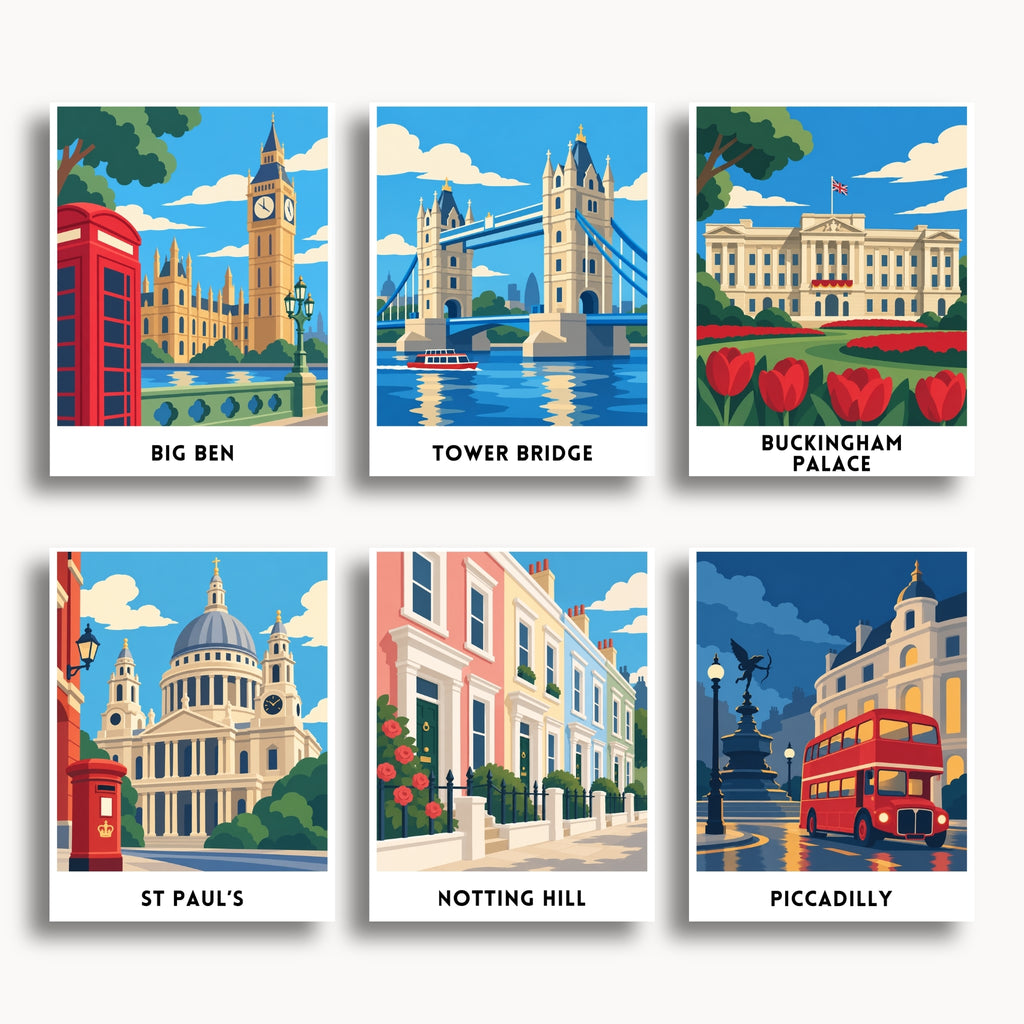London travel poster mini paint by numbers collection