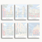 London travel poster mini paint by numbers collection
