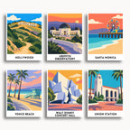 Los Angeles travel poster mini paint by numbers collection