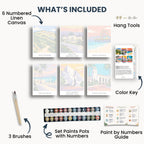 Los Angeles travel poster mini paint by numbers collection