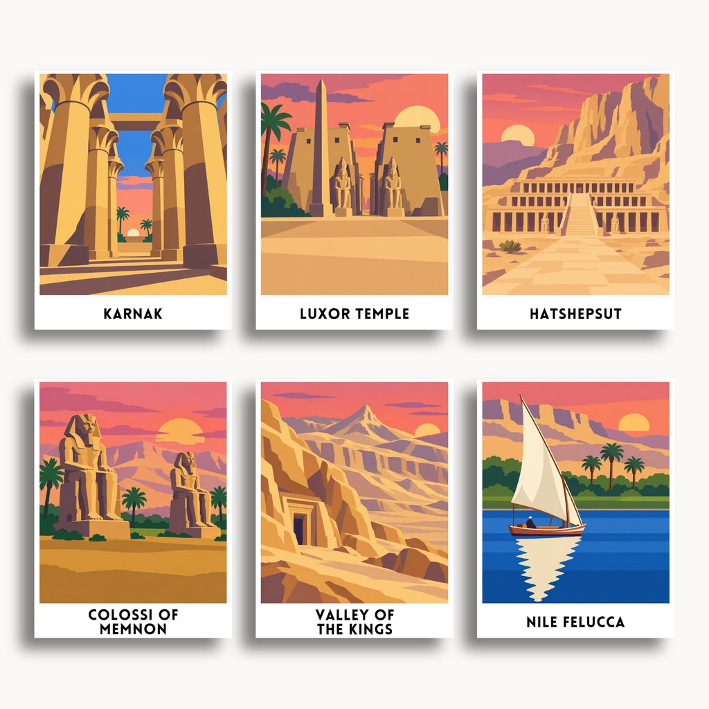 Luxor travel poster mini paint by numbers collection