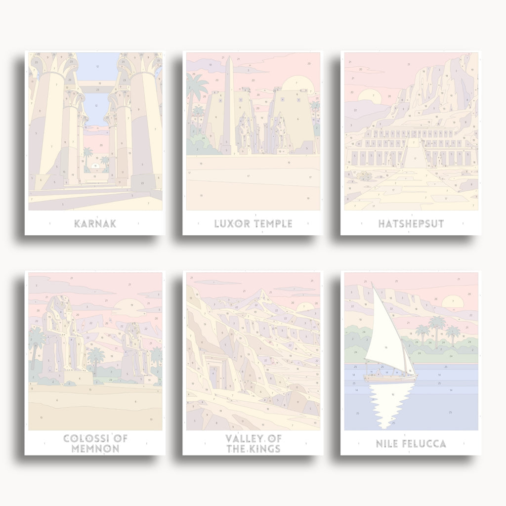 Luxor travel poster mini paint by numbers collection