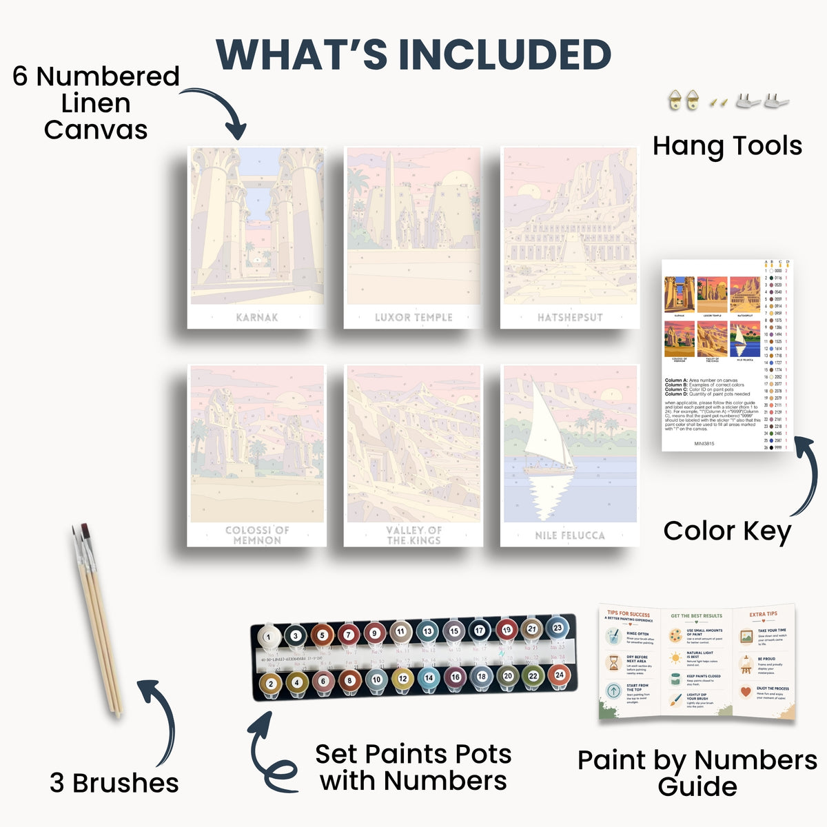 Luxor travel poster mini paint by numbers collection
