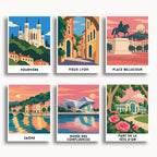 Lyon travel poster mini paint by numbers collection