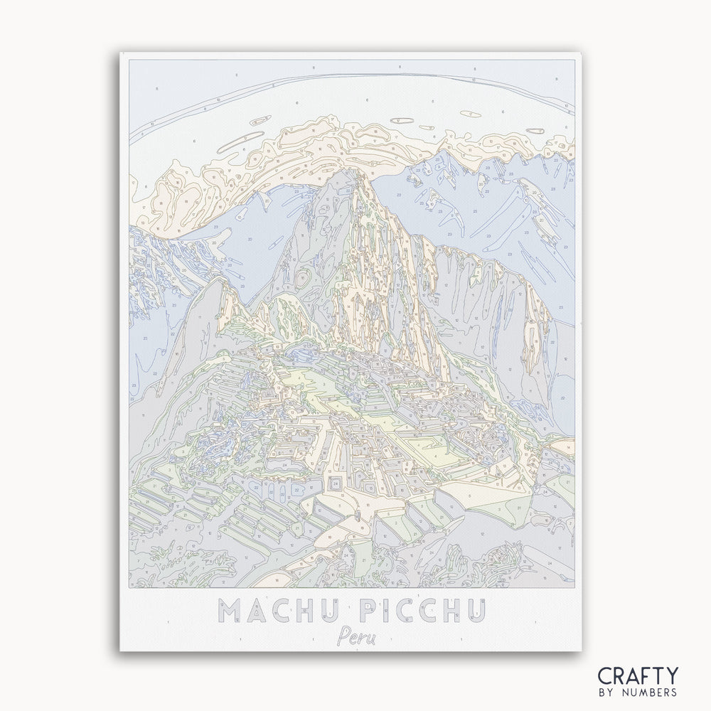 paint by number canvas of MACHU PICCHU travel poster