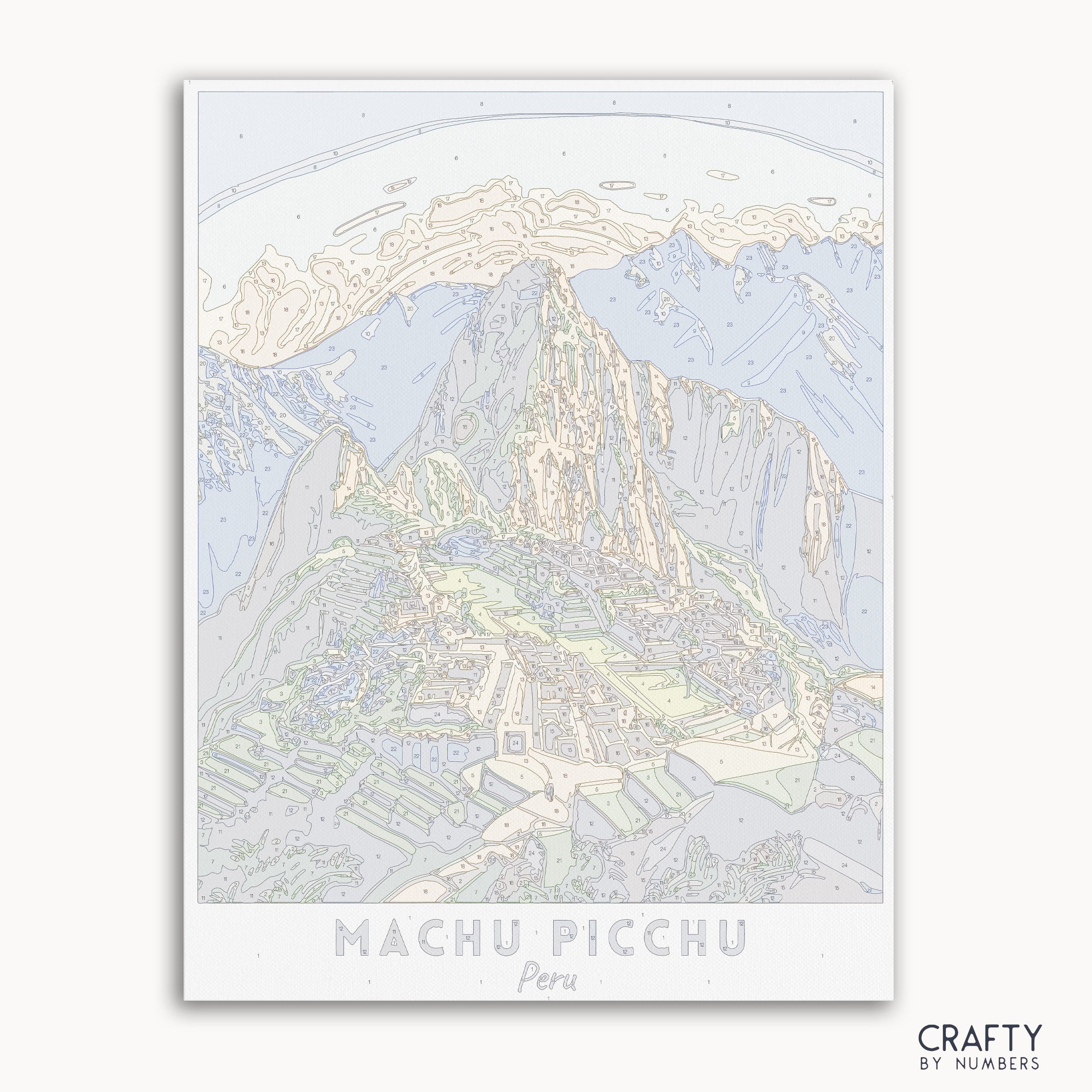 paint by number canvas of MACHU PICCHU travel poster