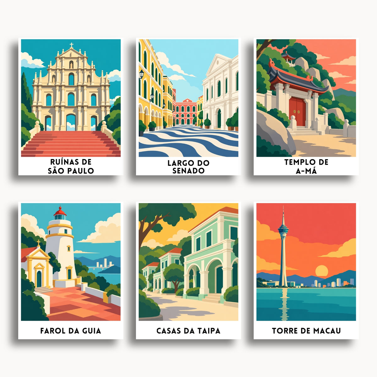 Macau travel poster mini paint by numbers collection