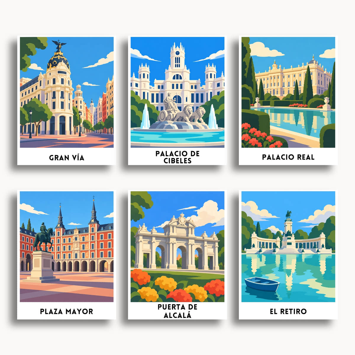 Madrid travel poster mini paint by numbers collection