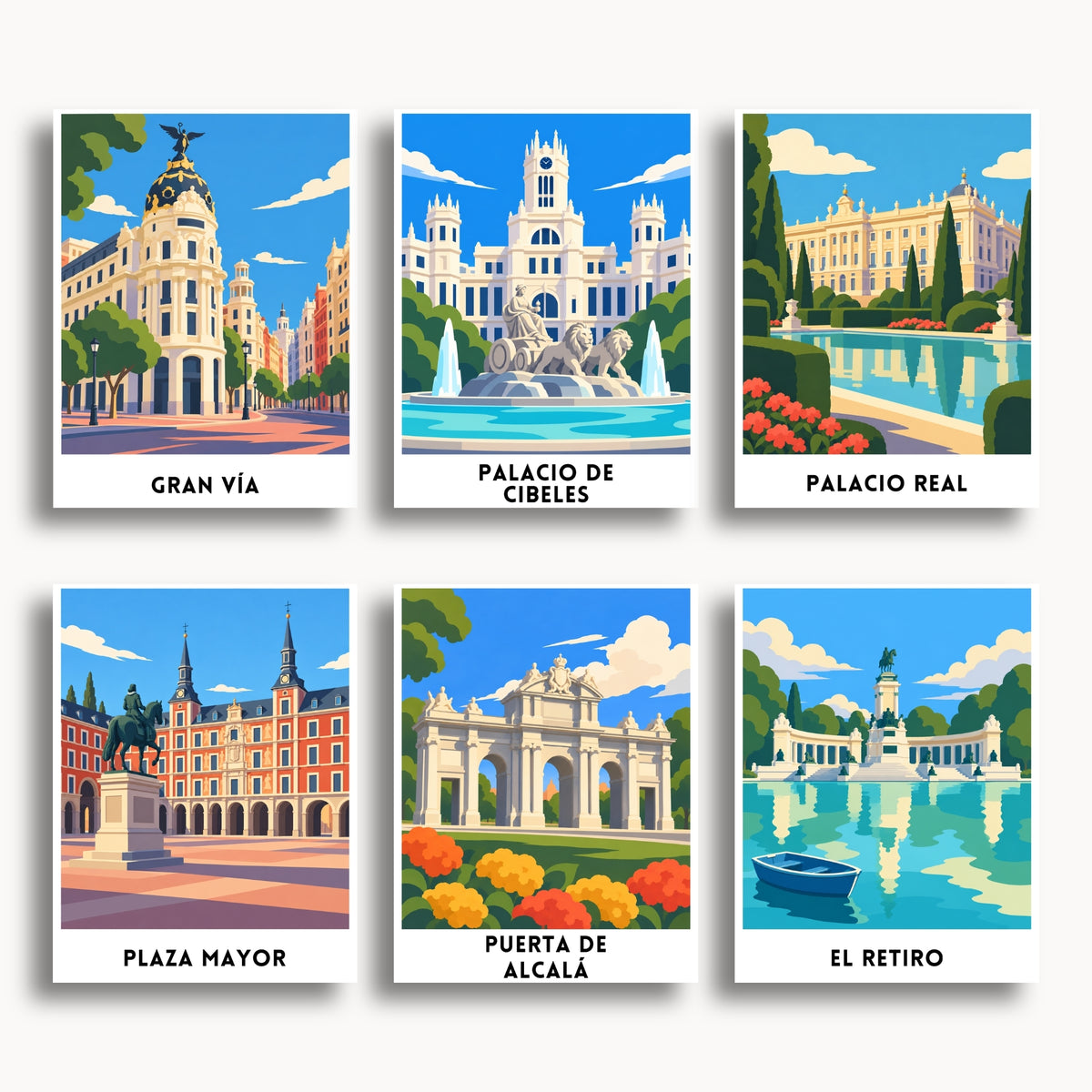 Madrid travel poster mini paint by numbers collection