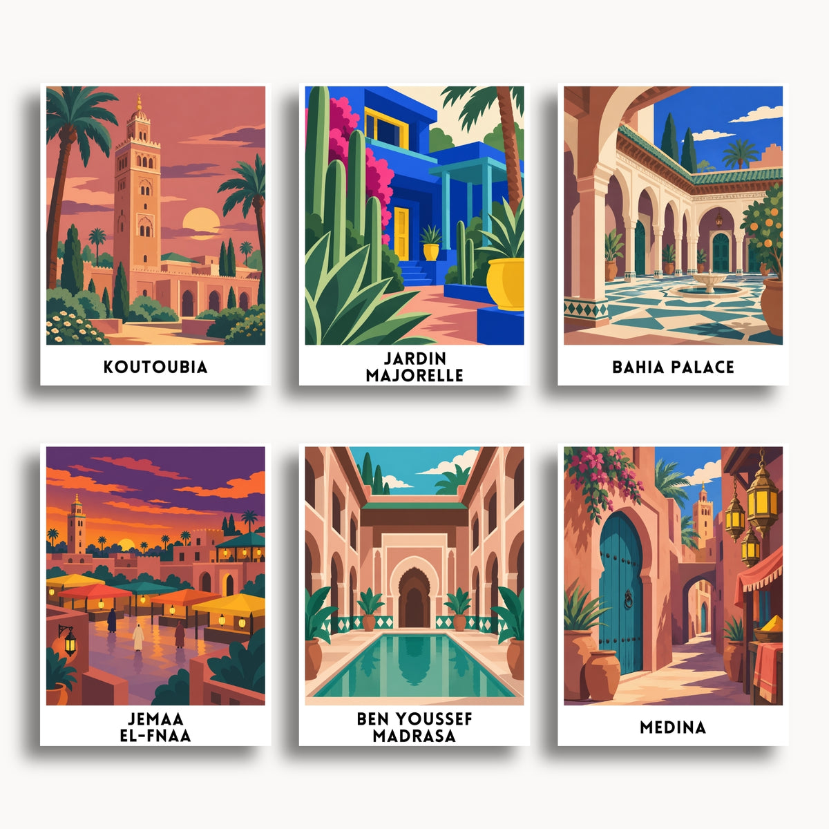 Marrakech travel poster mini paint by numbers collection