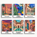 Marrakech travel poster mini paint by numbers collection